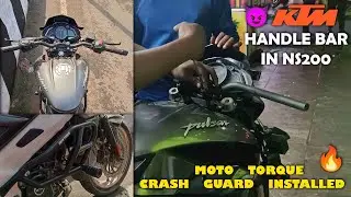 Installed DUKE handlebar😈 & MOTO TORQUE crash guard❤‍🔥 in NS200 | Cost😭|riding experience 🤩