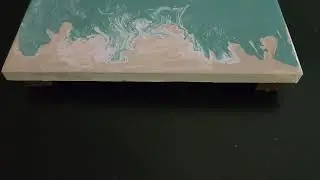 For sale! Pedestal &ndash; Acrylic Pour Beach & Water Scene -Link in description. 
