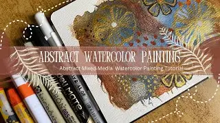 Mixed Media Watercolor Painting Tutorial | Gold Touch Abstract Art For Beginners 