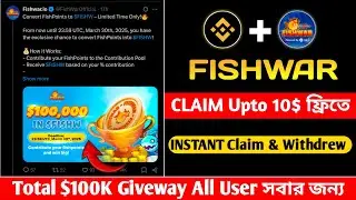 Fishwar Airdrop | Fishwar Claim Upto 10$ Free |fishwar Gameplay | fishwar Eran Point | Binance Web3
