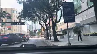 Driving from Brickell, Florida on Brickell Ave to Biscayne Blvd in Downtown Miami, Florida areas