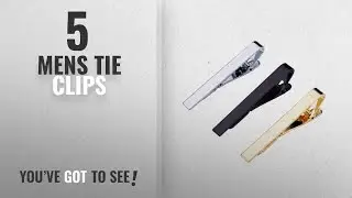 Top 10 Mens Tie Clips [2018]: 3 Pieces Mens Ties Bar Clips Silk Tie Bar Set, Silver, Black and