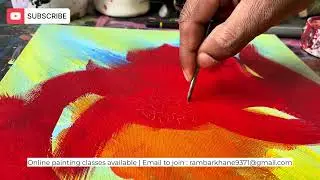 Textured Abstract Painting | Acrylic abstract painting with warm colours and textures for beginners 