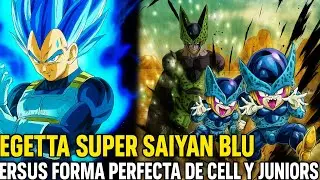 Vegeta Super Saiyan Blue vs Cell Perfecto y los Cell Juniors | Batalla &Eacute;pica #dragonballz #goku 