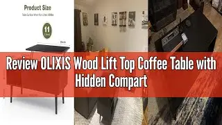 Review OLIXIS Wood Lift Top Coffee Table with Hidden Compartment and Large Storage Shelf, Lift Table