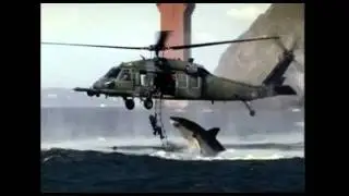 Huge Shark Attacks Helicopter
