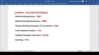 28 Dunning Procedure(Account Receivable) In Sap fico - OB61/FPMP/F150/FD02