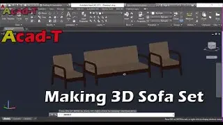 AutoCAD 3D Sofa Set in AutoCAD 2016 - AUTOCAD 3D FURNITURE - Acad-T