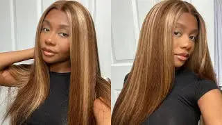 **MUST HAVE** Kinky Straight Honey Blonde Lace Front Wig | Ft. Beauty Forever Hair