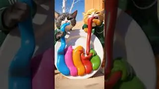 Cats Eating Edible Slime... Squid Game Edition 😻 | ASMR