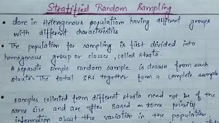 Stratified random sampling ( part 4)|| data collection methods 🖊️#biostatistics#botany#biology#net
