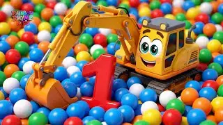 Learn Numbers 1-10 with Construction Trucks! | Number Song for Kids & Toddlers
