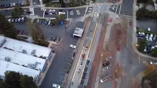 Drone footage of Campbell train