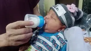 A Cute Newborn Baby Crying with Hunger/ First Time Formula Feeding Journey /Heart-Touching Newborn 🍼
