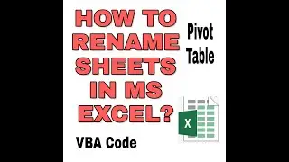 How to rename sheets in MS Excel? VBA Code and Pivot table