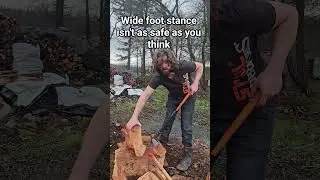 this safety advice doesnt work without following the golden safety rule #axe #wood #bushcraft