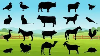Guess the Animal by Silhouette 🐄🐖 | Farm Animals | Fun Learning Video for Kids