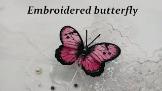Acraea embroidered butterfly #butterfly #handmade #embroidery #tutorial #crealandia #flyflycreations