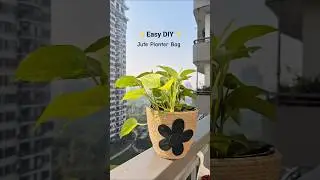 Easy DIY planter bag with jute thread 🪴✨️#plant#shorts#ytshorts#shortsfeed#trending
