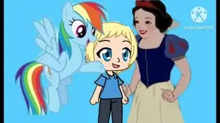 Me, Snow White And Rainbow Dash On Blue Screen
