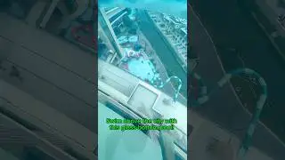City Views from a Glass-Bottom Pool! 🌆💦 #GlassBottomPool #CityViews #Swimming #urbanoasis