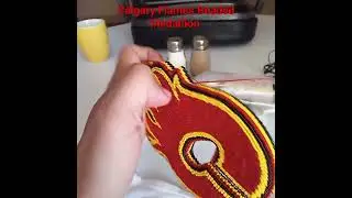 Calgary Flames Logo Beaded Medallion