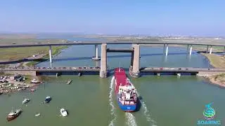 Kingsferry Bridge in operation - Kent, England