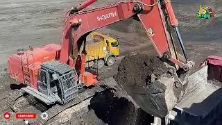 Liebherr 974 & Hitachi Zaxis 670LCR Excavator in Action Fast Truck Loading on Mercedes & MAN Dumpers