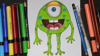 How to draw One eyed Monster/One eyed Monster Drawing for kids
