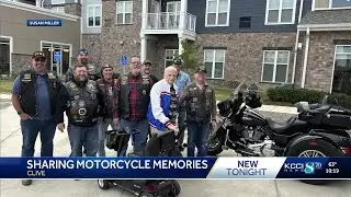 92-year-old Clive man shares motorcycle memories with veterans