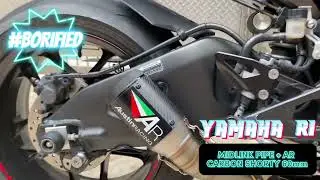 YAMAHA R1 MIDLINK + AR SHORTY CARBON BY BORIS PERFORMANCE EXHAUST