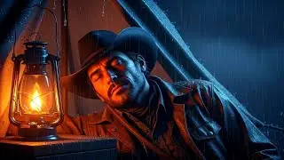 Sleeping on a Cozy Porch Bed During Night Time Thunderstorm | RDR2 ASMR Stress Free Zone