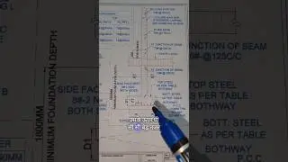 Footing Section Reading In RCC Drawing | #civilengineering #viral #viralshort #construction