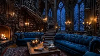 You're Studying in Cozy Gothic Library Ambience | Haunting Piano & Violin | Dark Academia Music