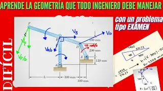 🎬 Movimiento Plano GENERAL ▸[Cinemática de Cuerpos RÍGIDOS] 😎Problema Resuelto [DIFÍCIL]