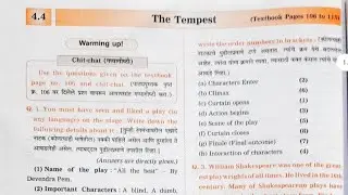 English 4.4 The Tempest, Digest Answers and Workshop , Class 9th , Maharashtra Board,