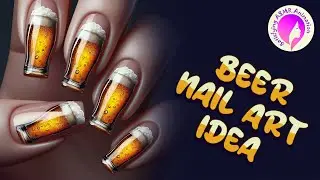 Beer Nail Art idea 4K | ASMR Animation with relaxing sounds