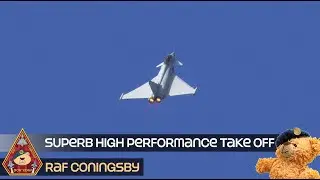 29 SQN OPERATIONAL CONVERSION UNIT HIGH PERFORMANCE TAKE OFF &bull; RAF TYPHOON AFTERBURNER MAX POWER