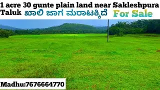 (#68) 1 acre 30 gunte plain land for sale near Hassan district Sakleshpura Taluk ☎️7676664770