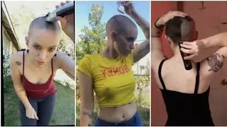 Beautiful bald girl five headshave videos 😍 | girls full clean bald headshave | #bald #trending