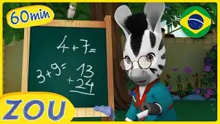 ZOU vai à escola | Compilação 1 Hora | ZOU em português 🦓 | Desenhos animados