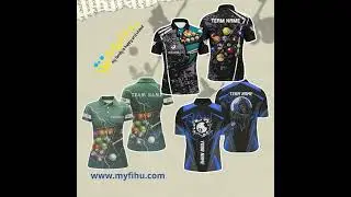 10 Ball Pool Billiard Jerseys For Men Custom Billiard Polo Shirts Team League Billiard Shirts