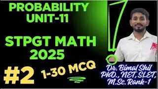 STPGT Mathematics Tripura || 2025 Examination || UNIT -11: Probability.  #2