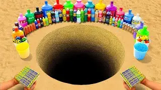 Giant Toothpaste Eruption from Big Orbeez, Balloons of Fanta, Pepsi, 7up, Cola vs Mentos Underground