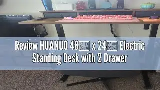 Review HUANUO 48&Prime; x 24&Prime; Electric Standing Desk with 2 Drawers, C-Clamp Mount Compatible, Height Adju