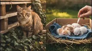 Stray Mama Cat Led Me to Her Newborns .A Rescue Mission#stray cat rescue # mama cat and kittens
