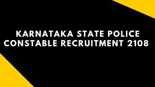 karnataka state police  recruitment 2018