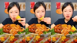 ASMR SPICY PIG SNOUT & GIANT SEAFOOD MUKBANG (Extreme Crunchy Eating Sounds)