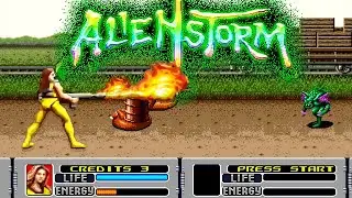 ALIEN STORM SEGA Mega Drive прохождение за Karen [056]
