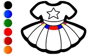How to draw cute girl dress drawing 🎨👗 Beautiful dress drawing step by step || Dress ka drawing 🎨👗